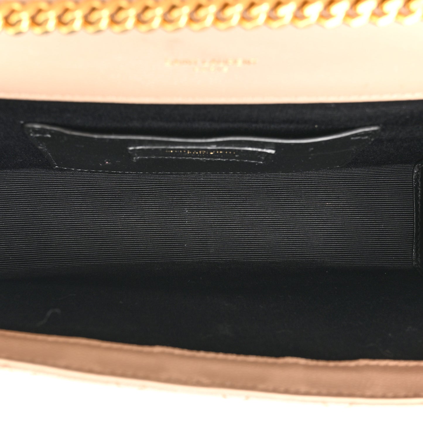 Grain De Poudre Textured Mixed Matelasse Triquilt Small Monogram Satchel Dark Beige