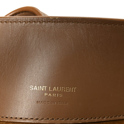 Saint Laurent Shiny Calfskin Le 37 Small Bucket Bag Dark Cork 6 of 10