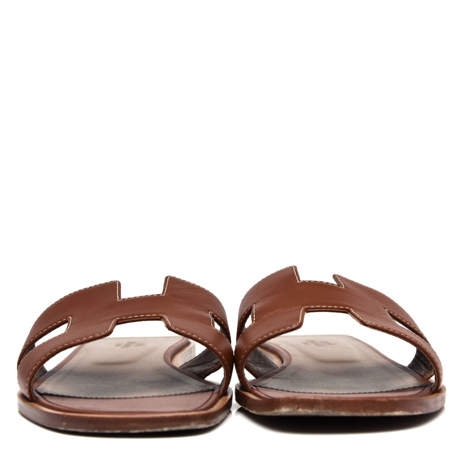 Hermes Box Calfskin Oran Sandals 39 Gold 2 of 10