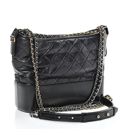 Chanel Aged Calfskin Quilted Medium Gabrielle Hobo Black 2 of 14