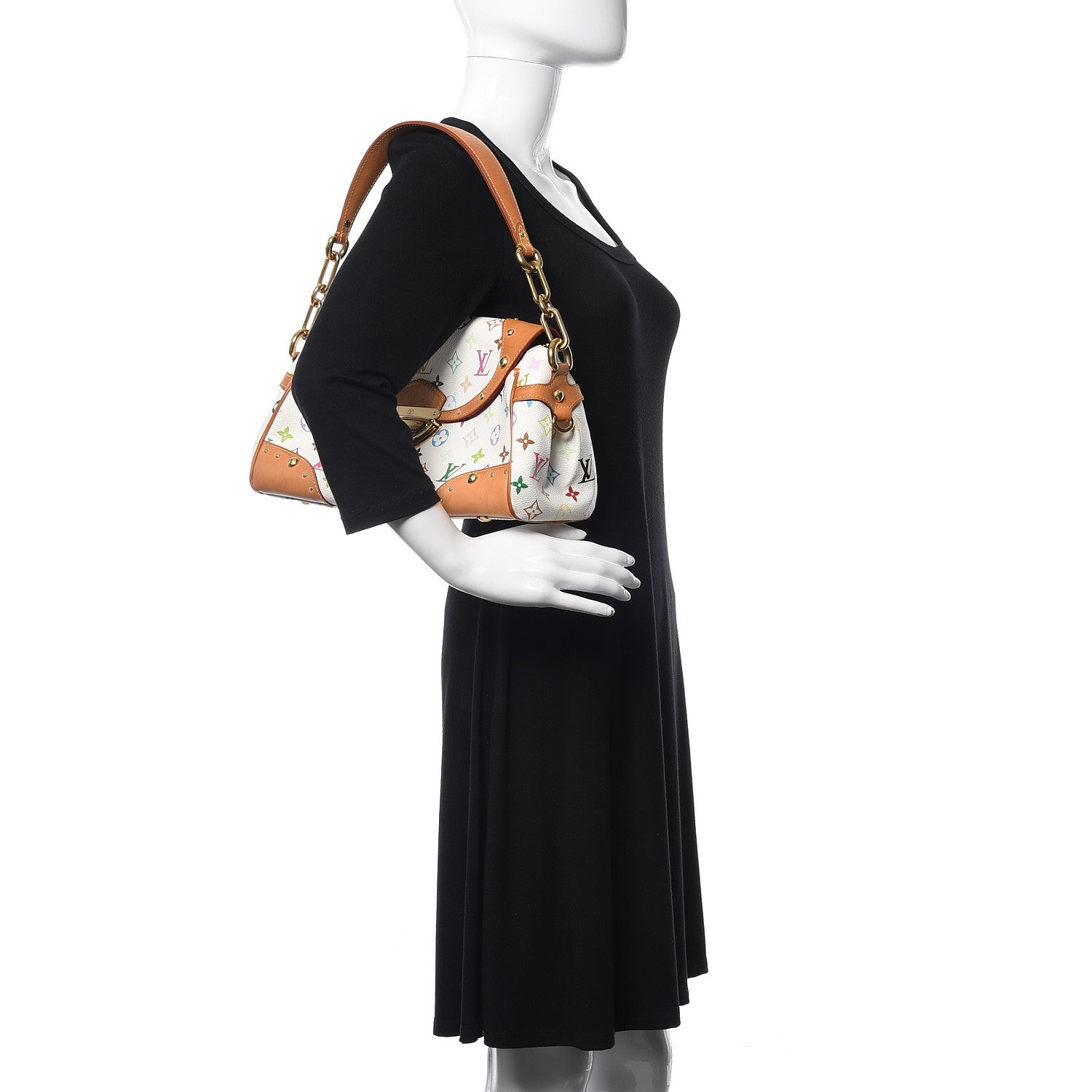 Louis Vuitton Monogram Multicolor Beverly MM White 2 of 8