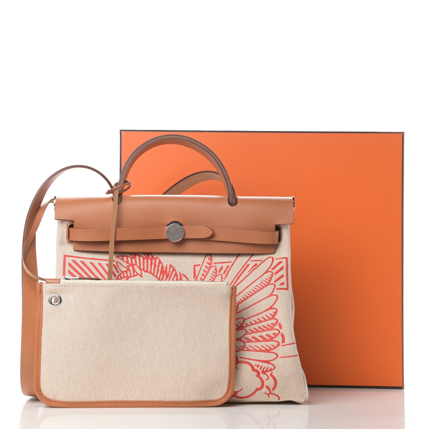 Vache Hunter Toile Pegase Pop Herbag Zip Retourne 31 PM Capucine Ecru