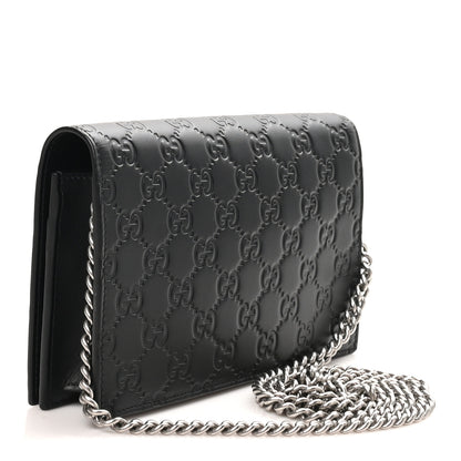 Gucci Guccissima Signature Bowy Chain Wallet Black 2 of 9