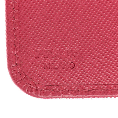 Prada Saffiano Metal Zip Around Organizer Wallet Peonia 7 of 12