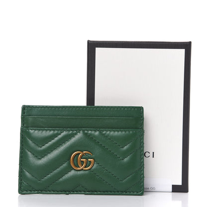 Gucci Calfskin Matelasse GG Marmont Card Holder Emerald Green 7 of 7