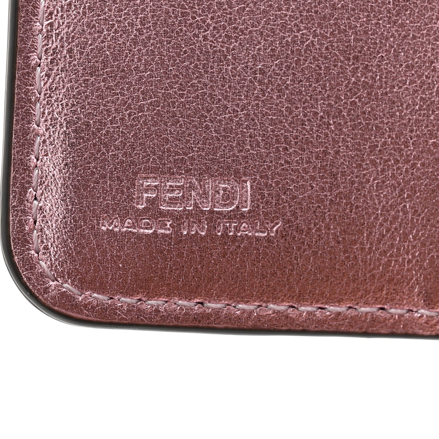 Vitello Laminato FF Diamonds Compact Wallet Rosa Palladio