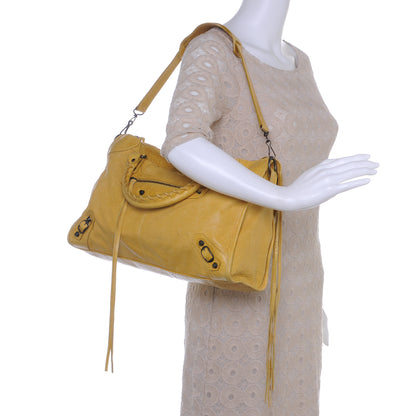 Balenciaga Agneau Perforated City Moutarde 2 of 10