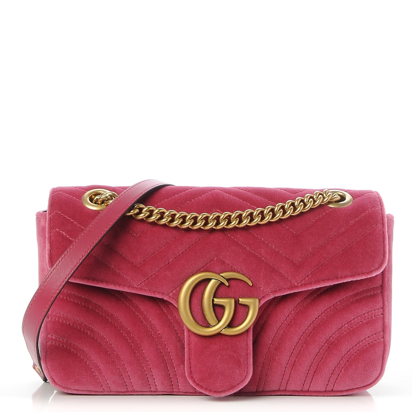 Velvet Matelasse Small GG Marmont Shoulder Bag Light Raspberry Rose