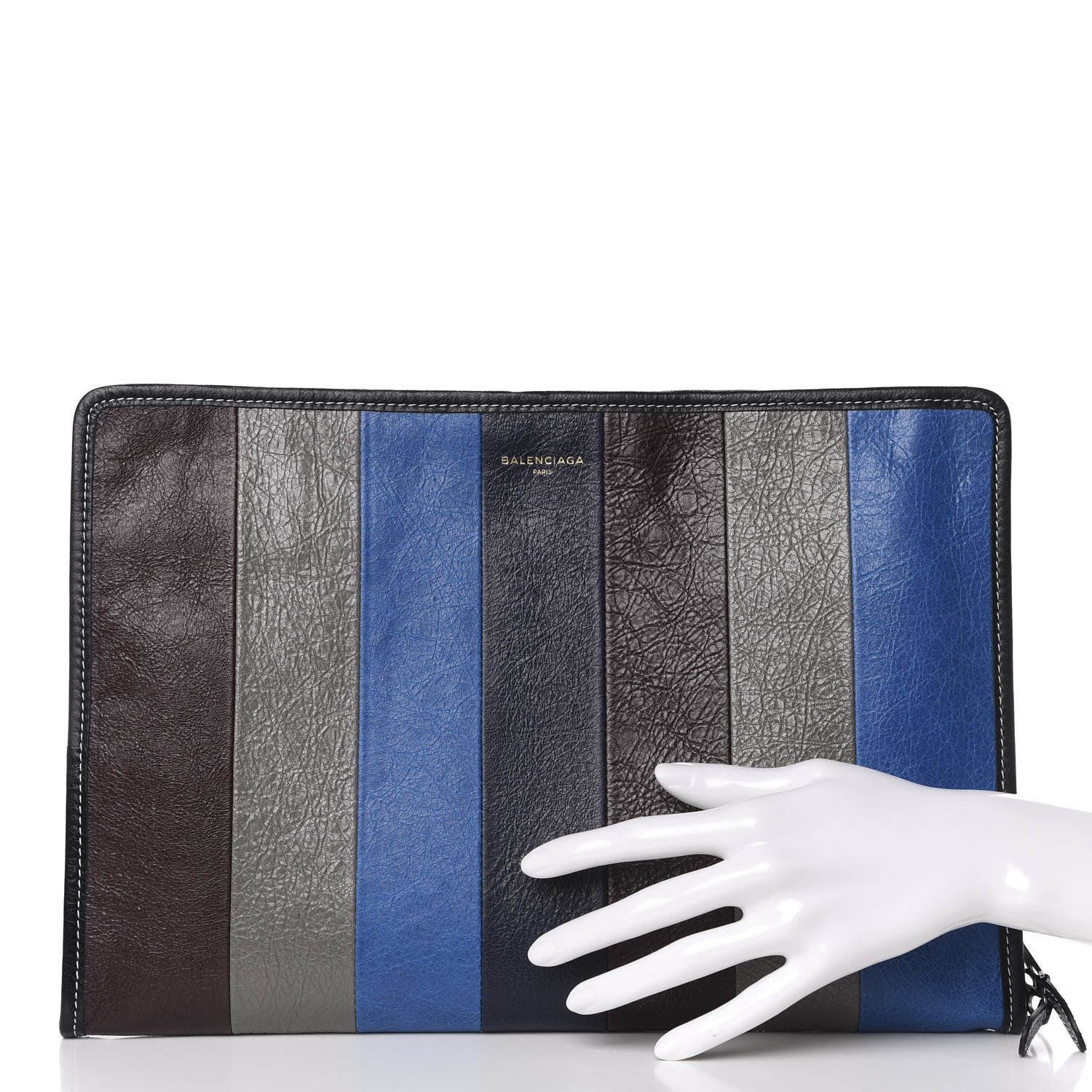 Balenciaga Veau Arena Multicolore Bazar Pouch Grey Black Blue 2 of 8