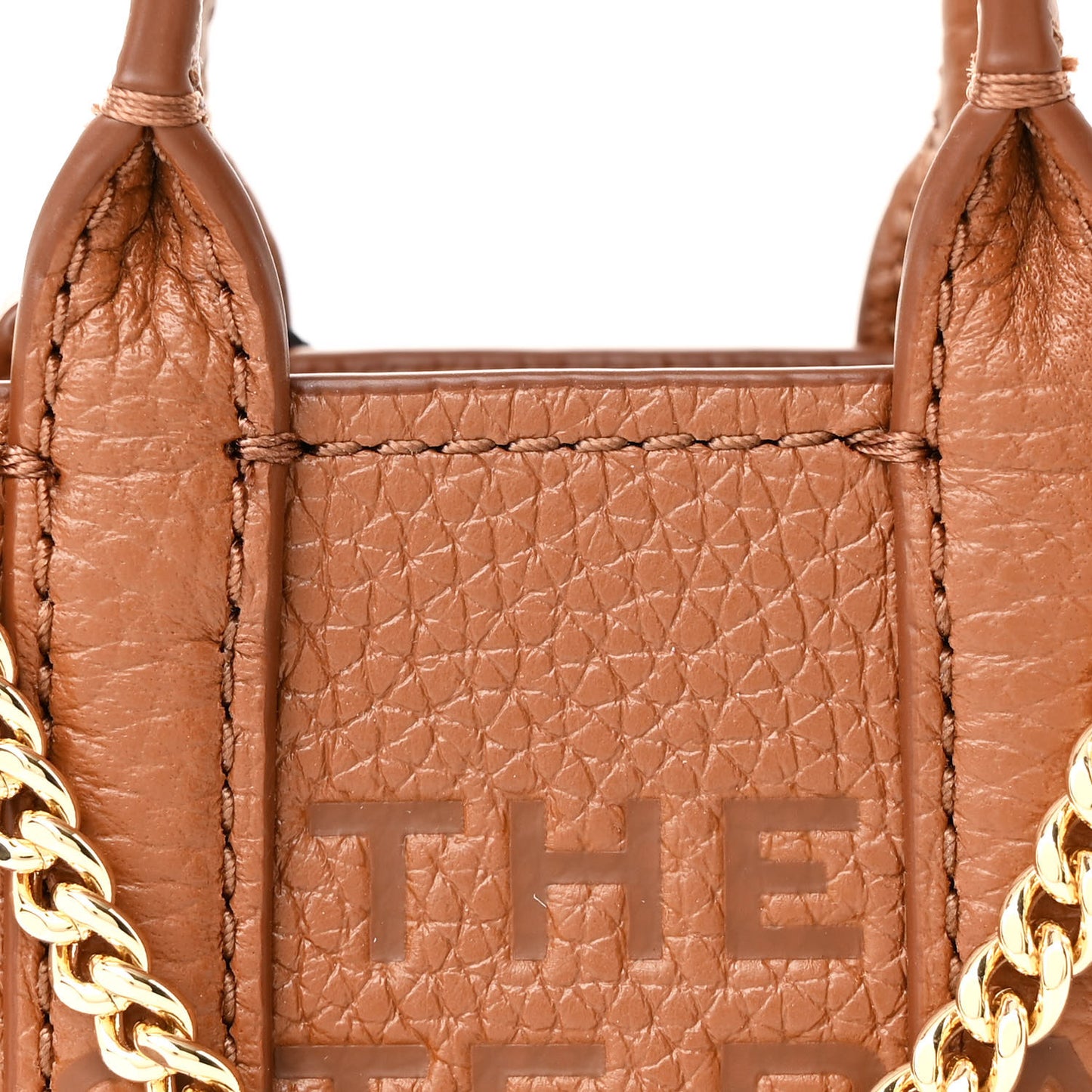 Grained Calfskin Nano The Tote Bag Crossbody Argan Oil