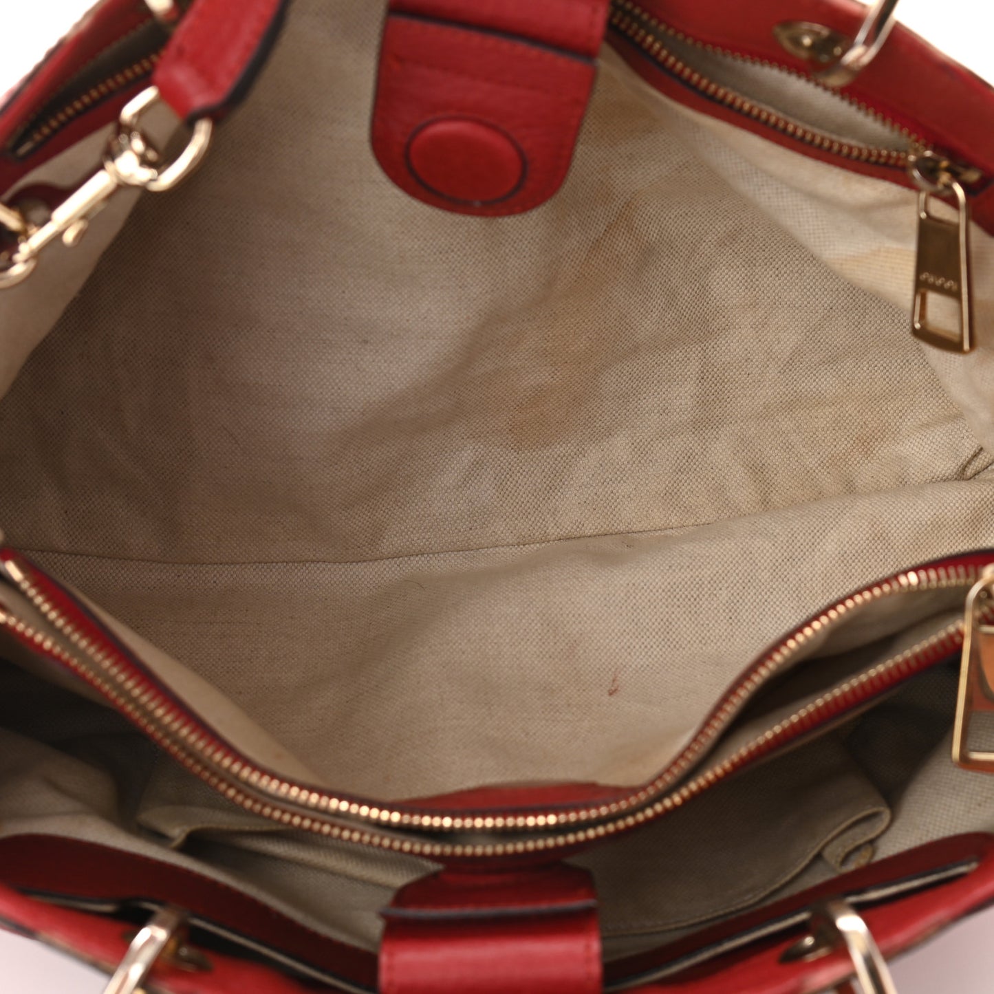 Pebbled Calfskin Medium Bamboo Shopper Tote Red