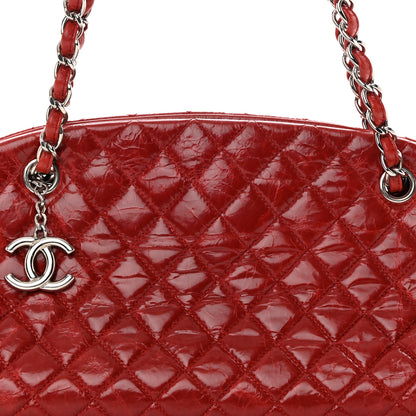 Chanel Glazed Calfskin Quilted Medium Just Mademoiselle Bowling Bag Red 8 of 13