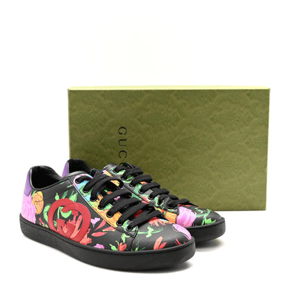 Gucci X KEN SCOTT Canvas Infinity Jenni Womens Ace Sneakers 38.5 Black Pink Hibiscus Red Blue Shine Purple 9 of 9