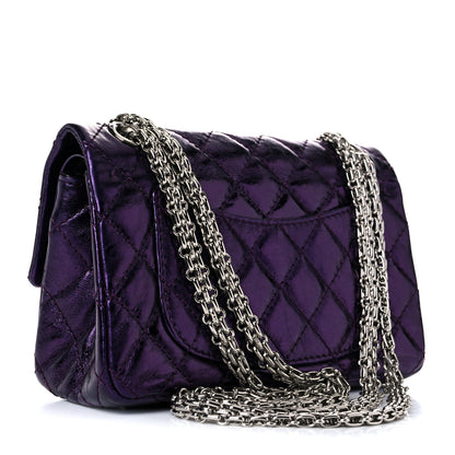 Chanel Metallic Calfskin Quilted 2.55 Reissue 224 Flap Purple 3 of 9