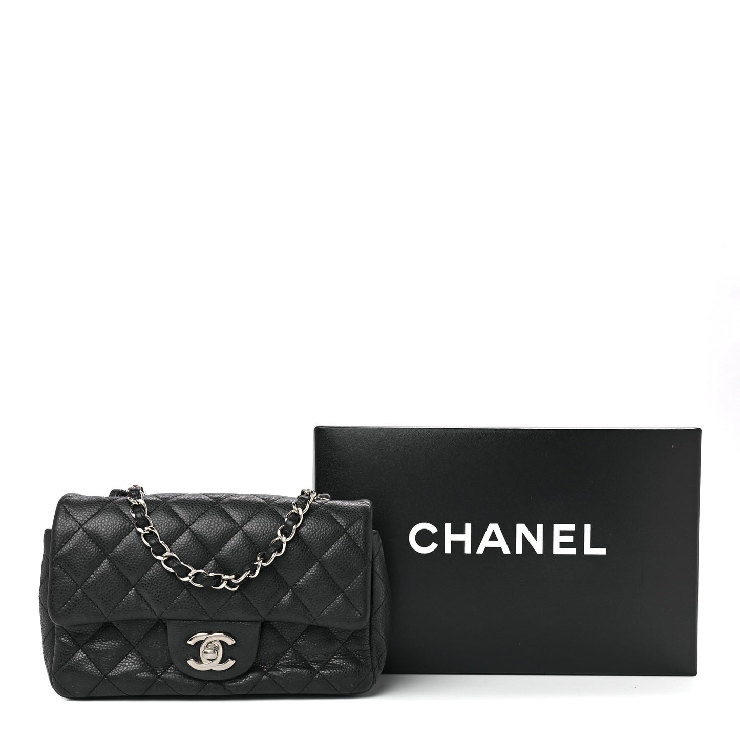 Caviar Quilted Mini Rectangular Flap Black