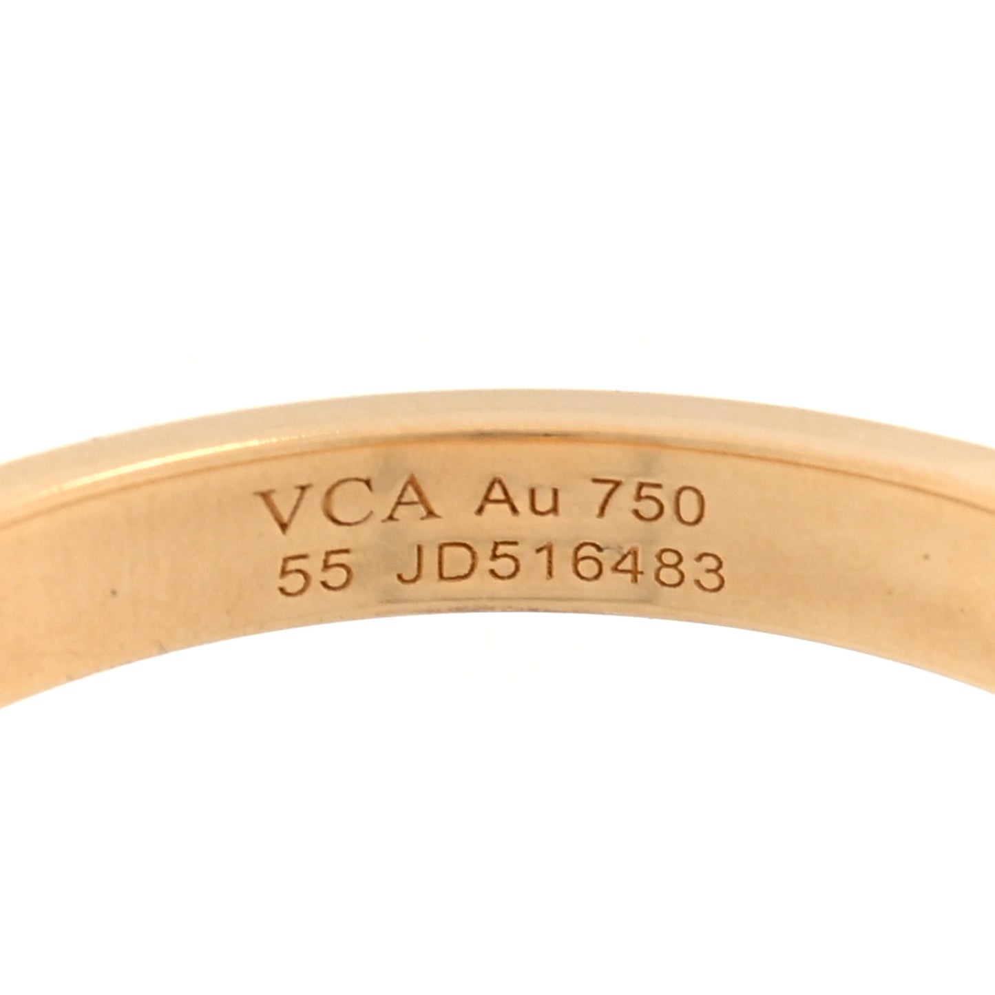 18K Yellow Gold Guilloche Vintage Alhambra Ring 55 7.25