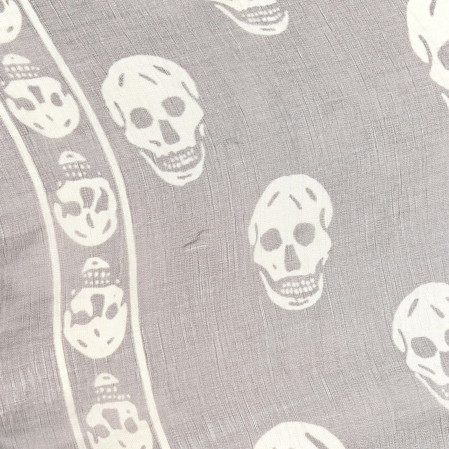 Silk Chiffon Skull Scarf Brown