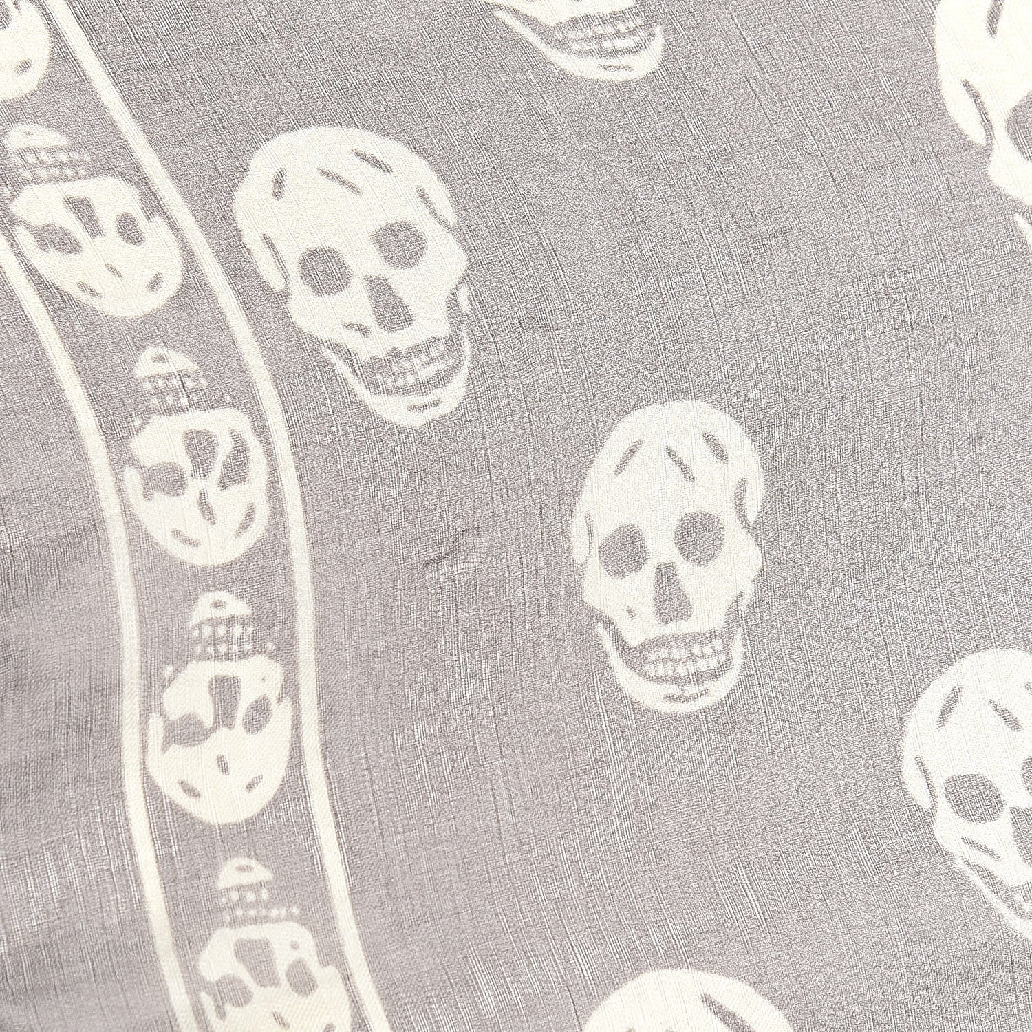 Alexander McQueen Silk Chiffon Skull Scarf Brown 5 of 6