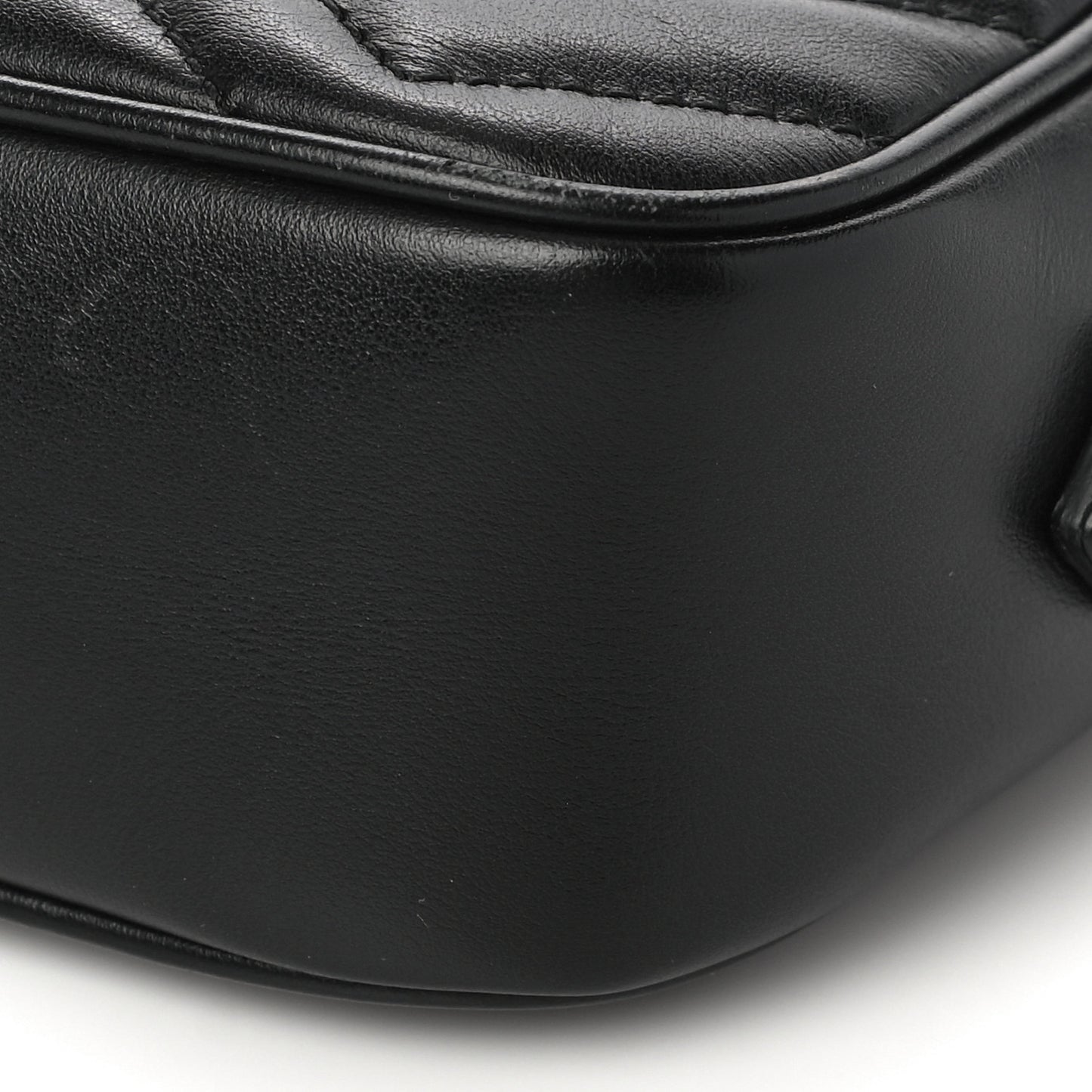 Calfskin Matelasse Mini GG Marmont Chain Shoulder Bag Black