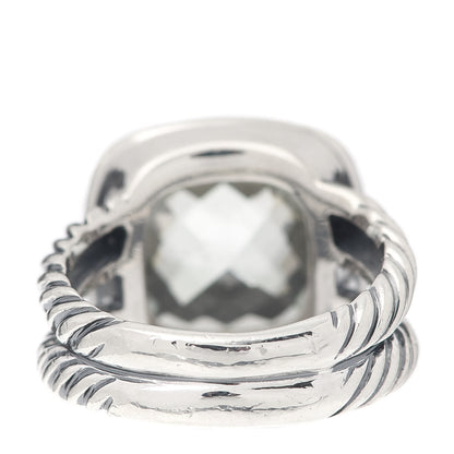 David Yurman Sterling Silver Diamond Prasiolite 11mm Albion Ring 52 6 3 of 4