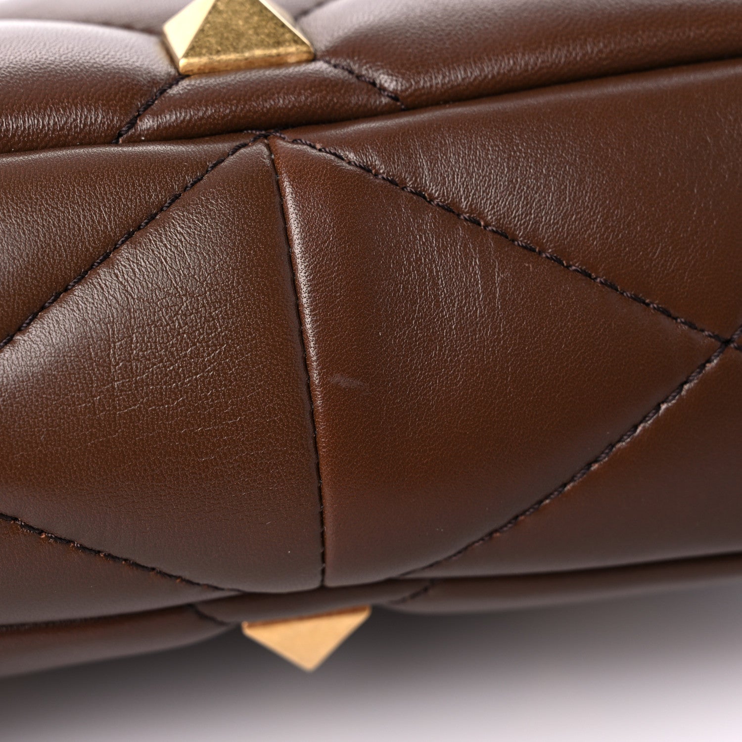 Valentino Garavani Nappa Medium Roman Stud Shoulder Bag Teak Brown 9 of 10