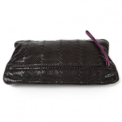 Bottega Veneta Ayers Snakeskin Flat Clutch Plum 4 of 11