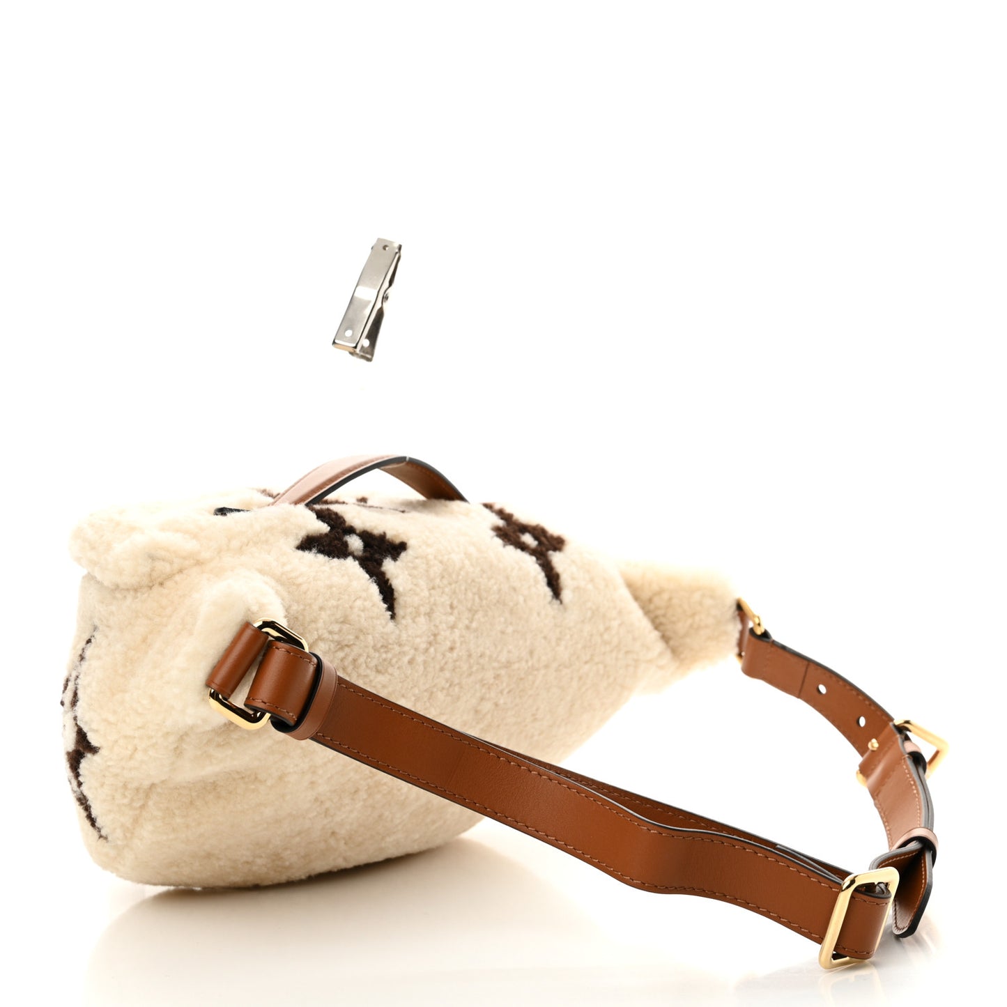 Shearling Monogram LV Ski Bumbag Cream Brown