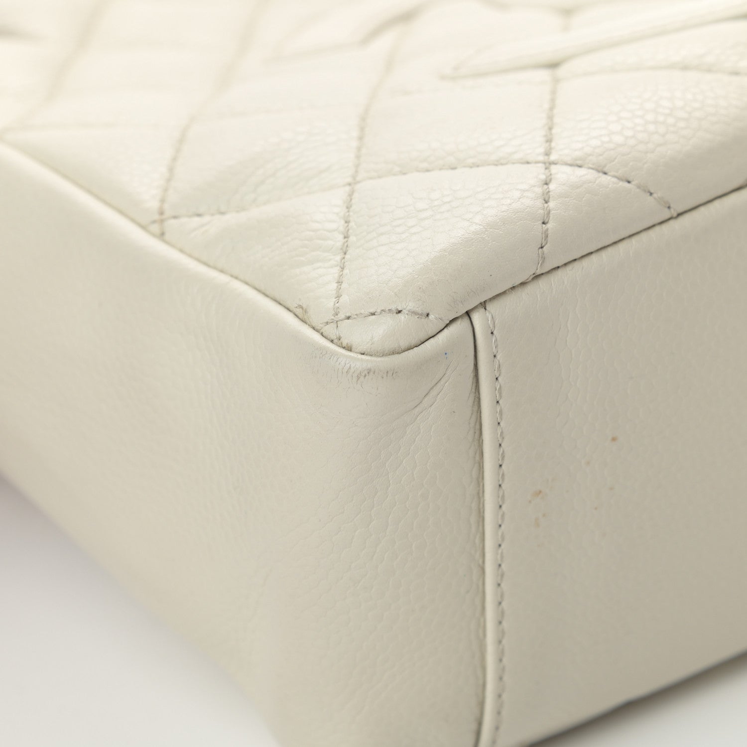 Chanel Caviar Quilted Petit Shopping Tote PST White 13 of 16
