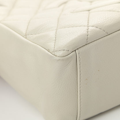 Chanel Caviar Quilted Petit Shopping Tote PST White 13 of 16