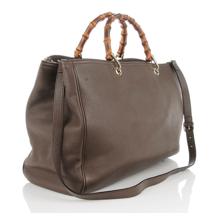 Gucci Calfskin Large Bamboo Shopper Tote Grey Field 3 of 8