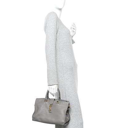Saint Laurent Calfskin Small Monogram Cabas Fog 2 of 9