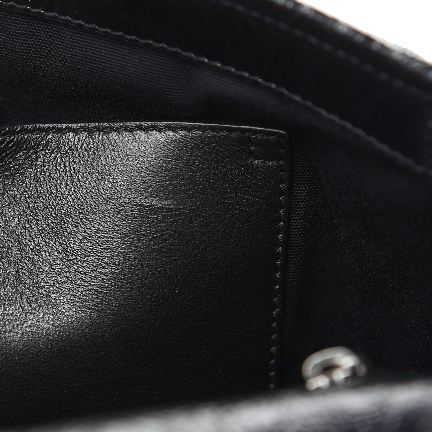 Crinkled Calfskin Matelasse Monogram Medium Niki Chain Satchel Black