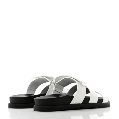 Hermes Calfskin Womens Chypre Sandals 36.5 White 4 of 9
