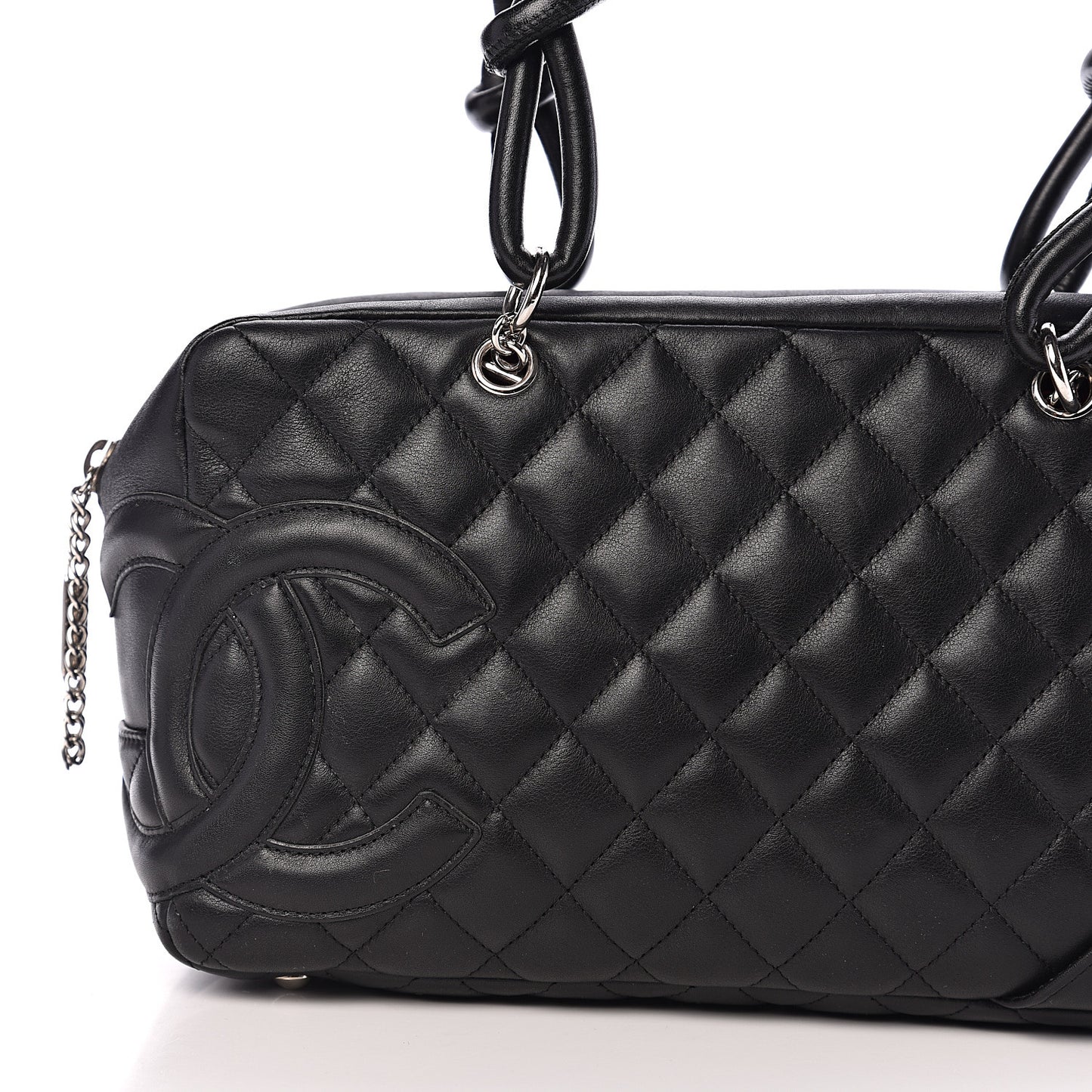 Calfskin Quilted Large Cambon Bowler Black