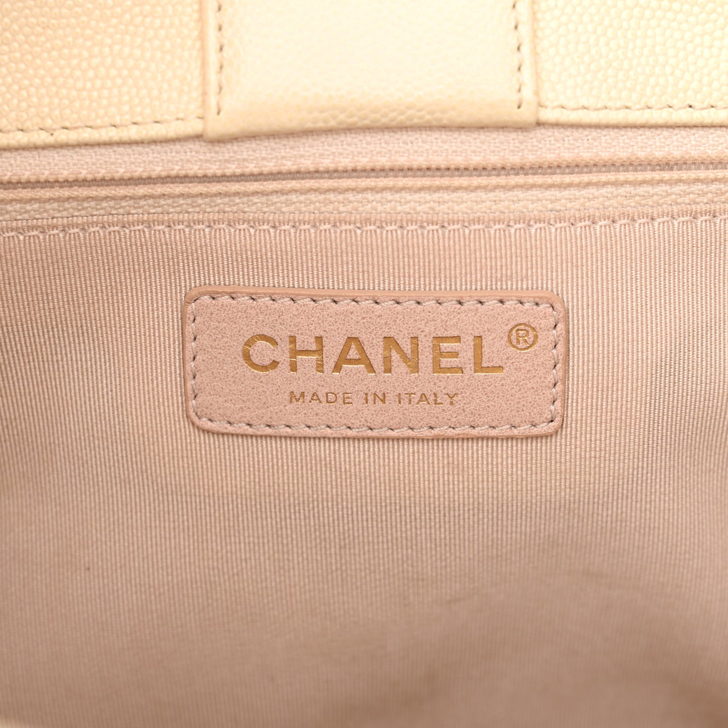 Caviar Quilted In Out Flap Shopping Tote White