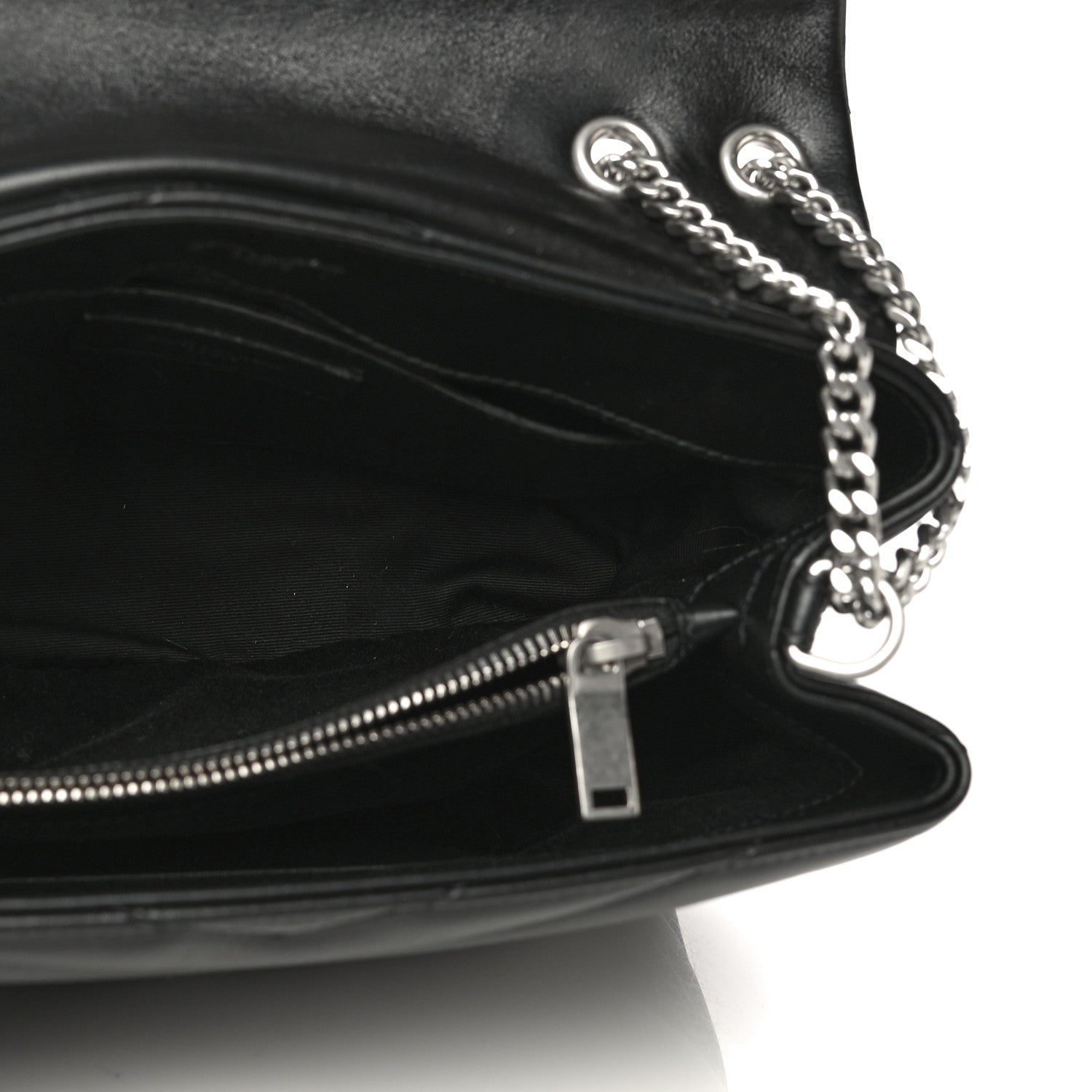Saint Laurent Calfskin Y Quilted Monogram Small Loulou Chain Satchel Black 5 of 13