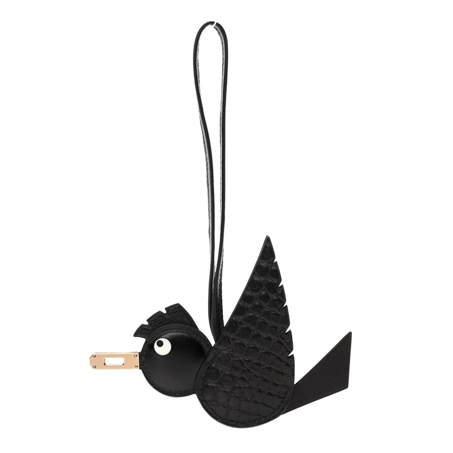 Swift Alligator Birdy Bag Charm Black