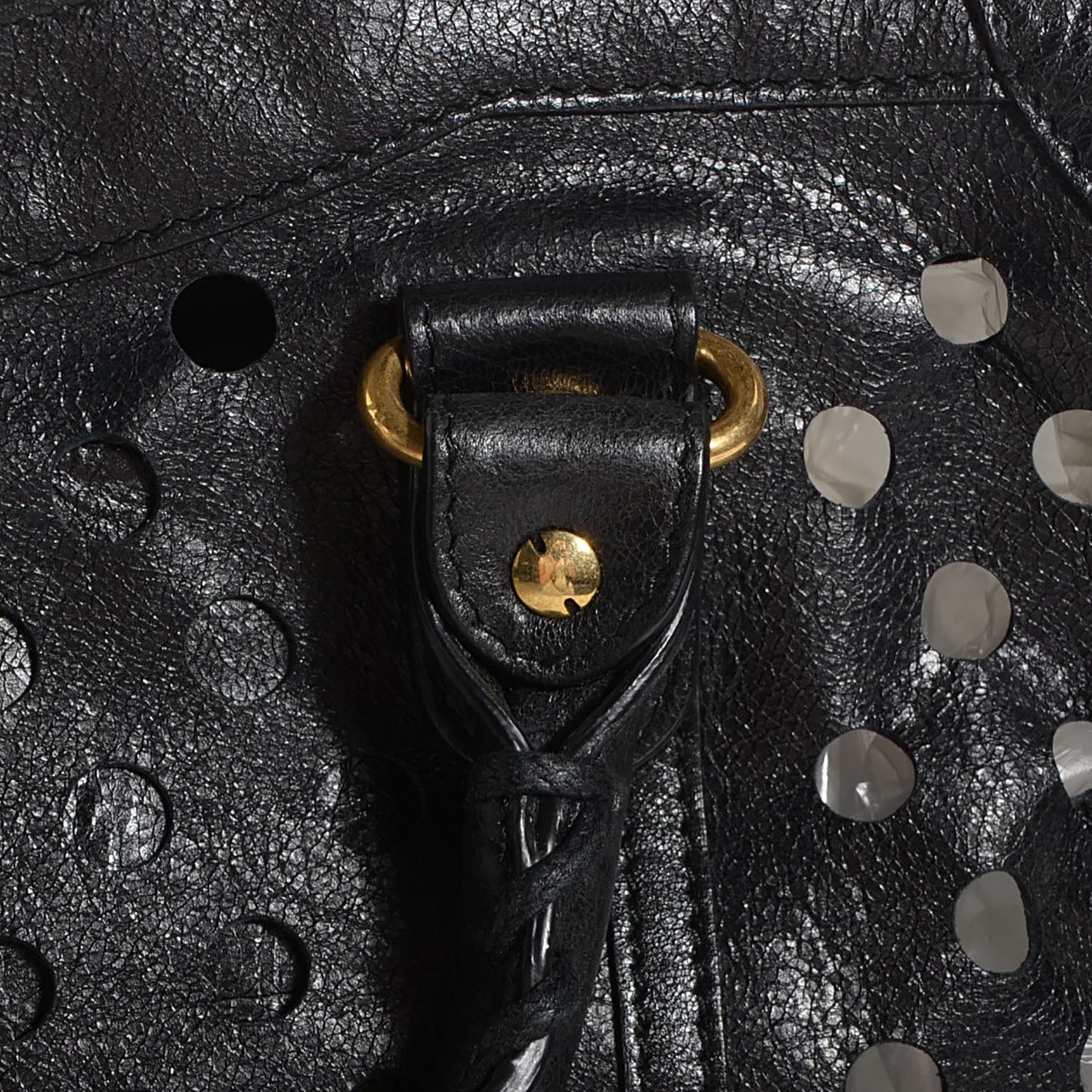 Agneau Classic Hardware Perforated Dot City Black