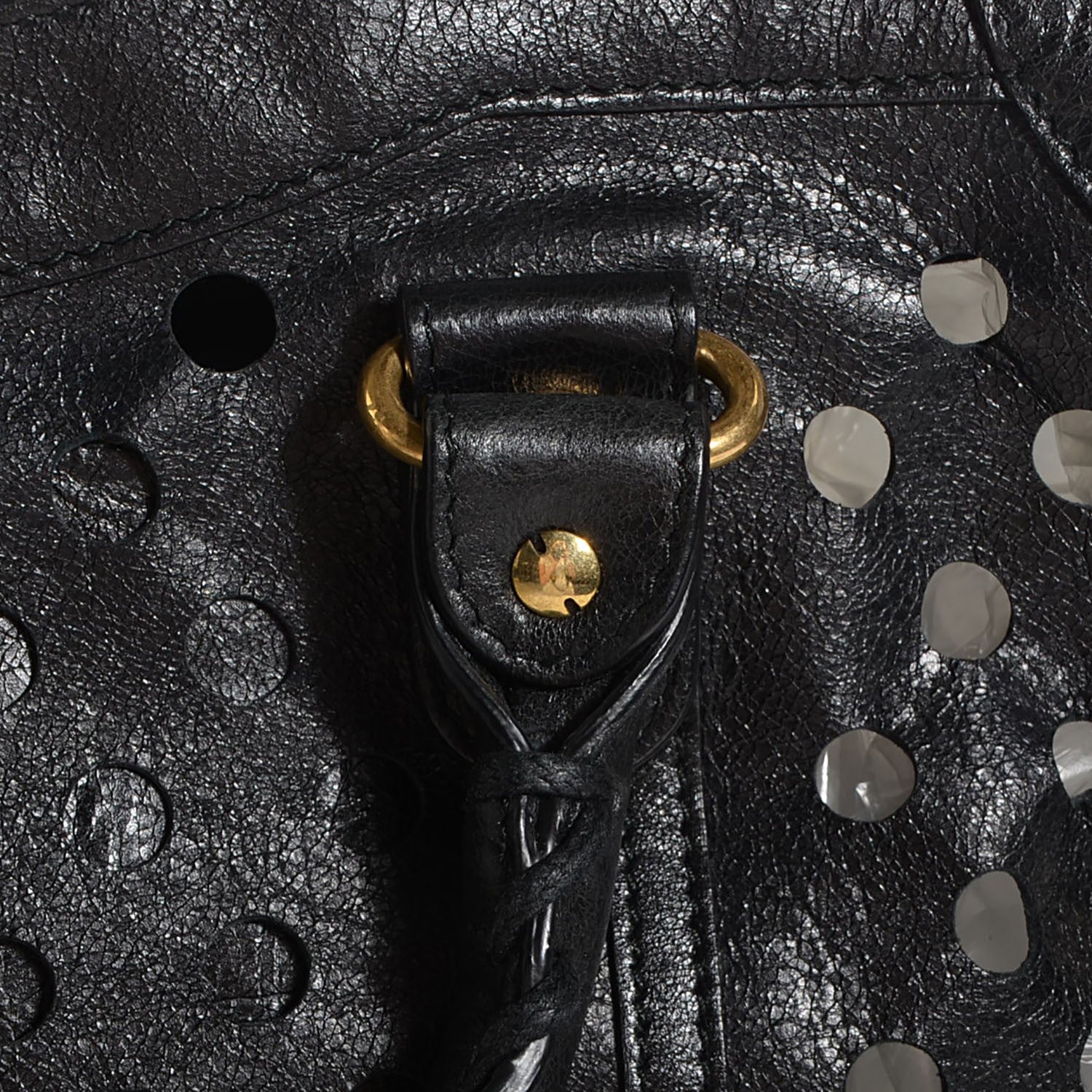 Balenciaga Agneau Classic Hardware Perforated Dot City Black 10 of 11