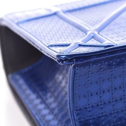 Christian Dior Metallic Patent Micro-Cannage Medium Diorama Flap Bag Blue 13 of 13