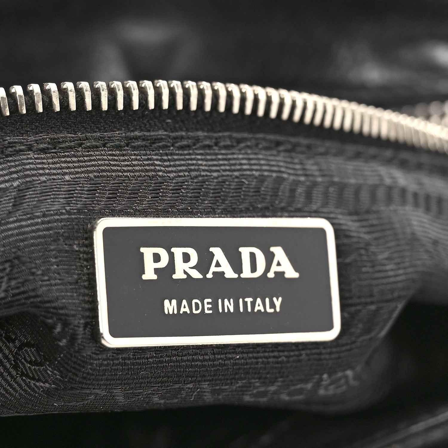Prada Tessuto Nylon Snakeskin Shoulder Bag Black 6 of 8