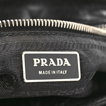 Prada Tessuto Nylon Snakeskin Shoulder Bag Black 6 of 8