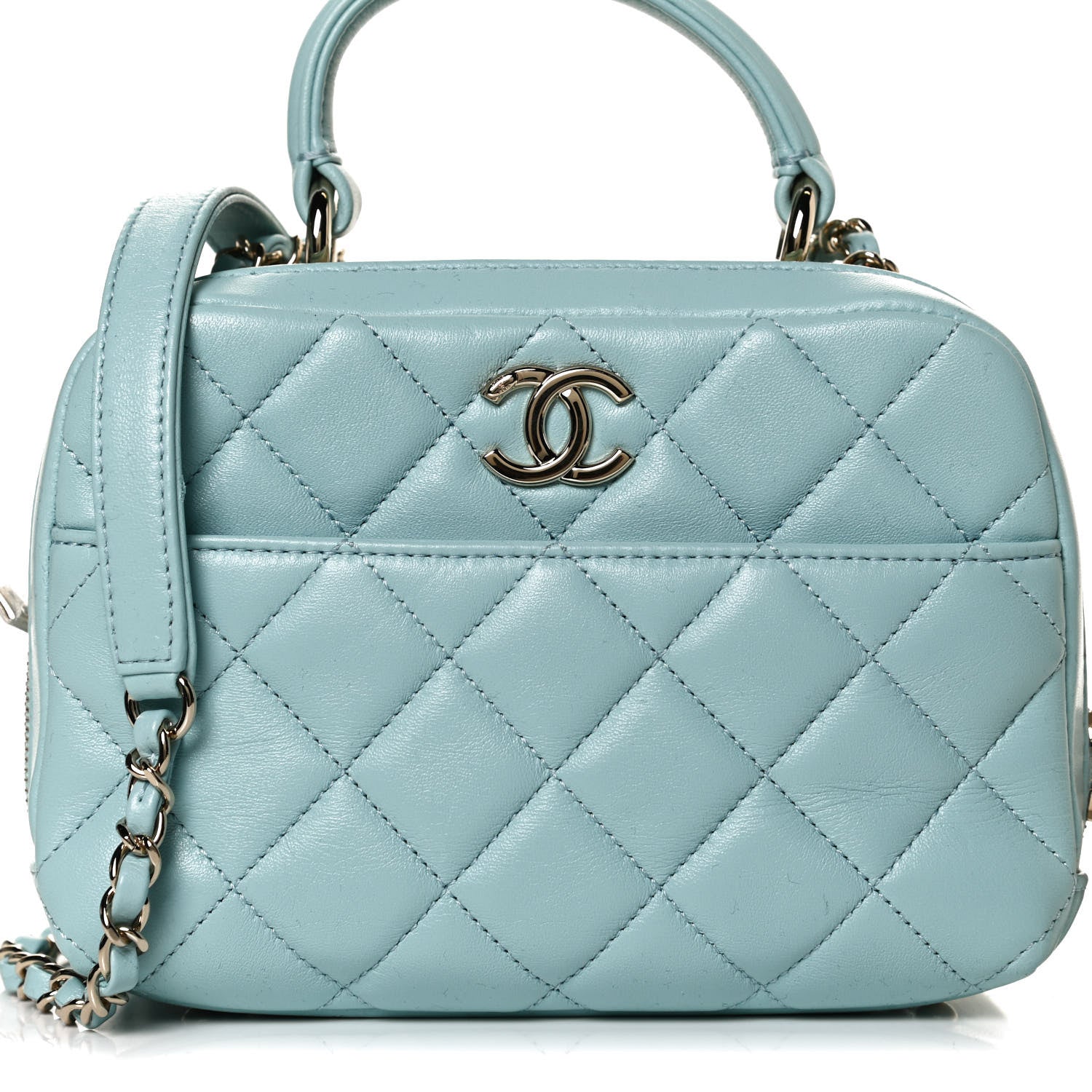 Chanel Lambskin Quilted Small Trendy CC Bowling Bag Light Blue 8 of 12