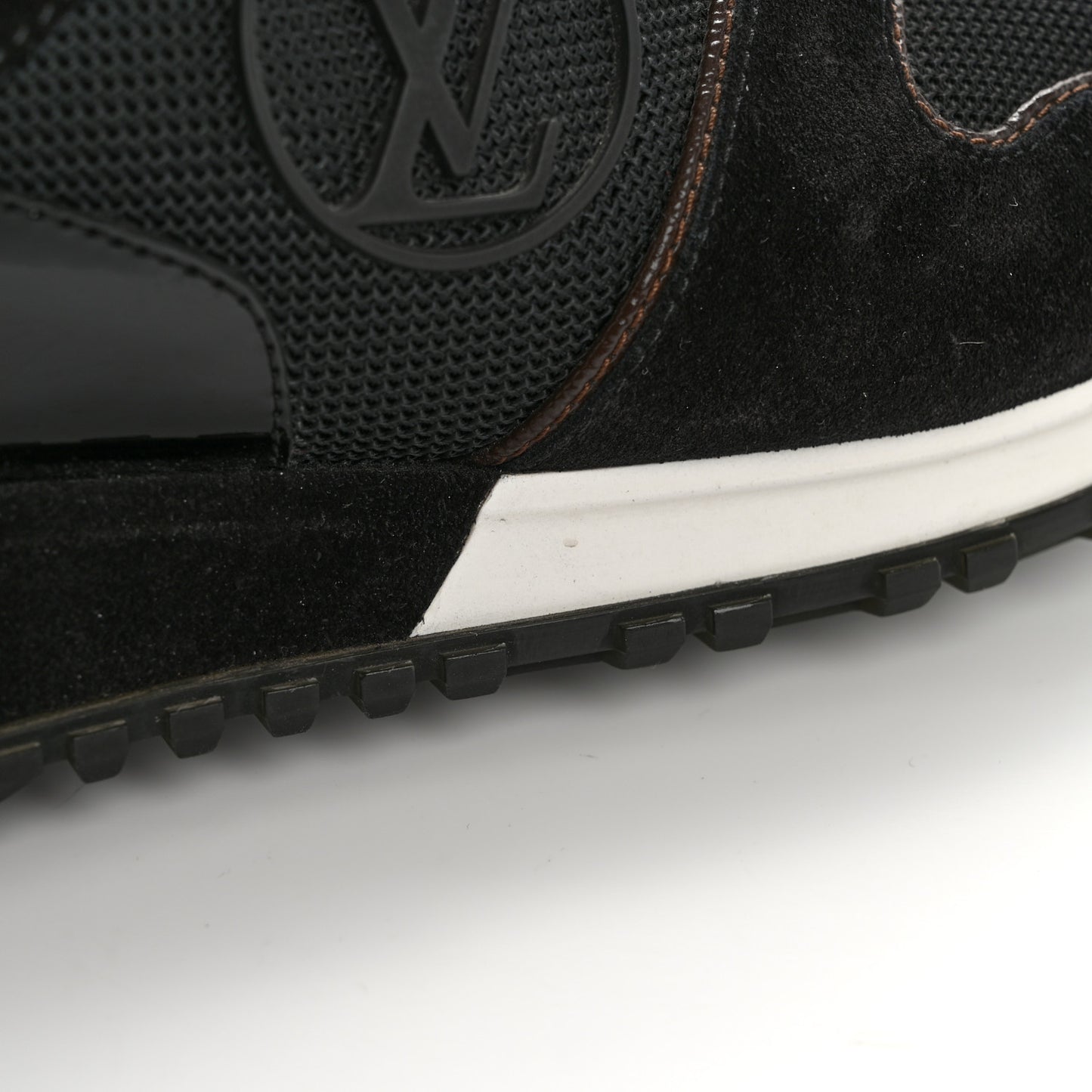 Suede Monogram Run Away Sneakers 37.5 Black