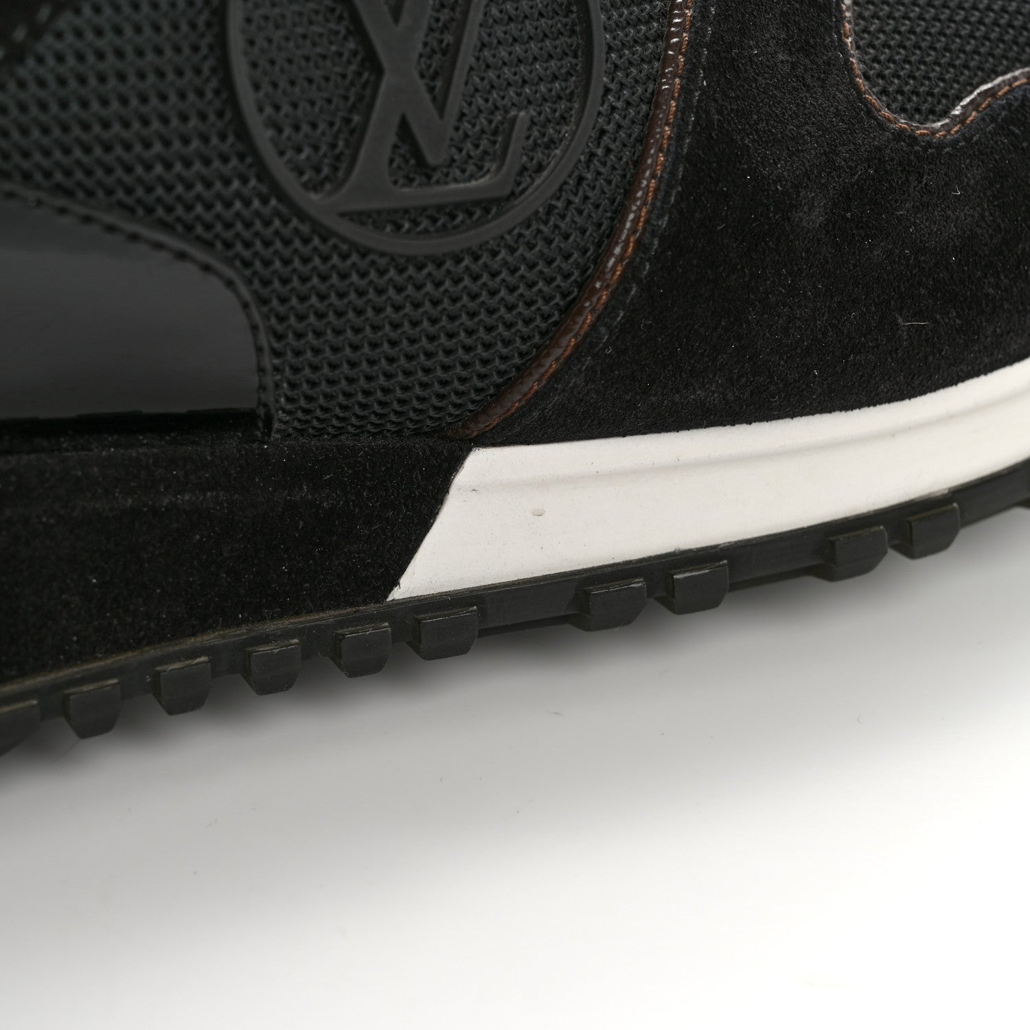 Louis Vuitton Suede Monogram Run Away Sneakers 37.5 Black 11 of 12