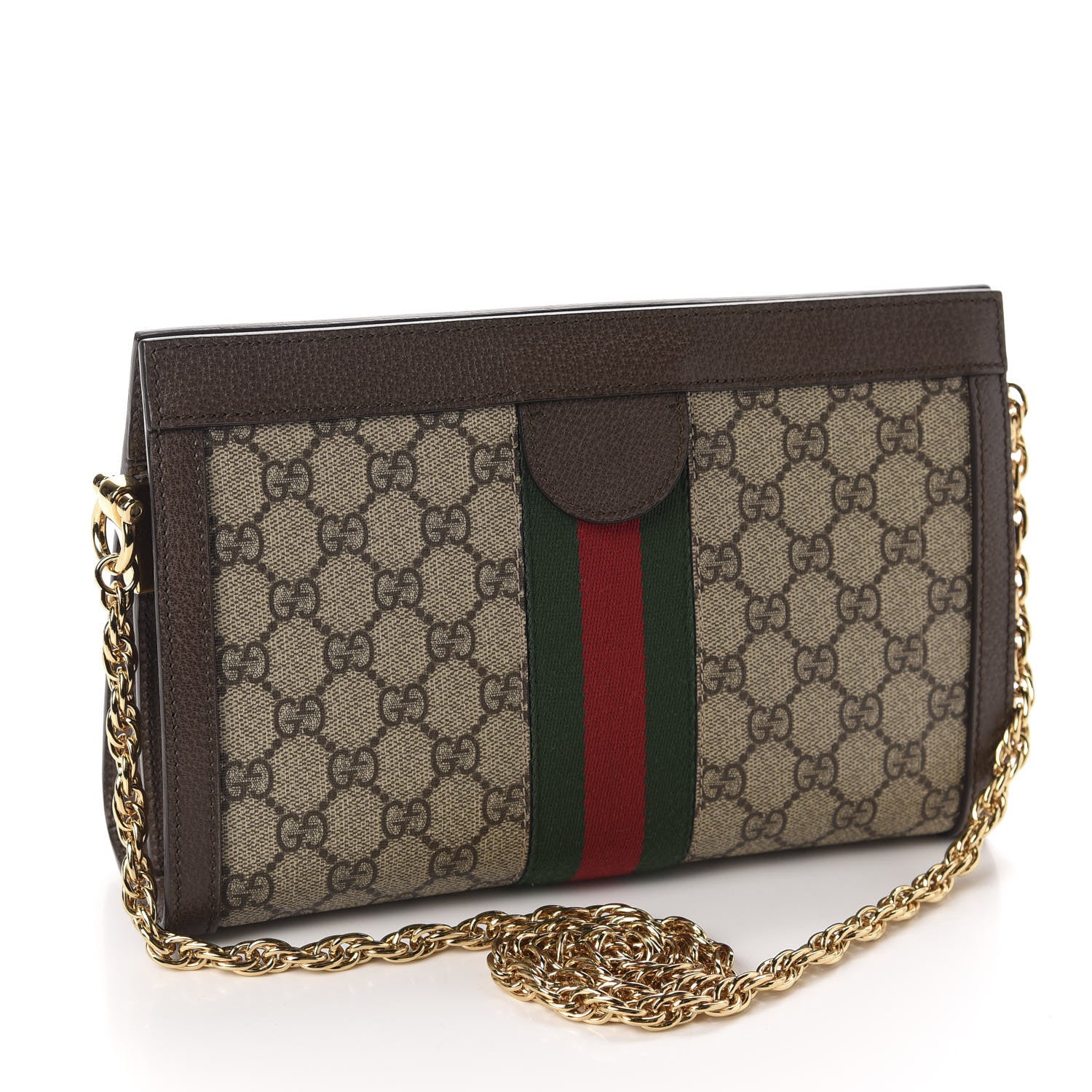 Gucci GG Supreme Monogram Web Small Ophidia Chain Shoulder Bag Brown 3 of 10