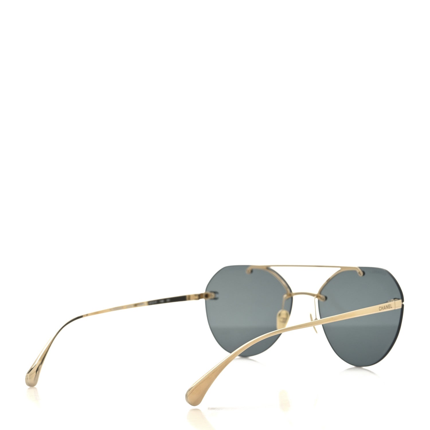 Chanel Titanium CC Pilot Aviator Sunglasses 4272-T Black Gold 4 of 6