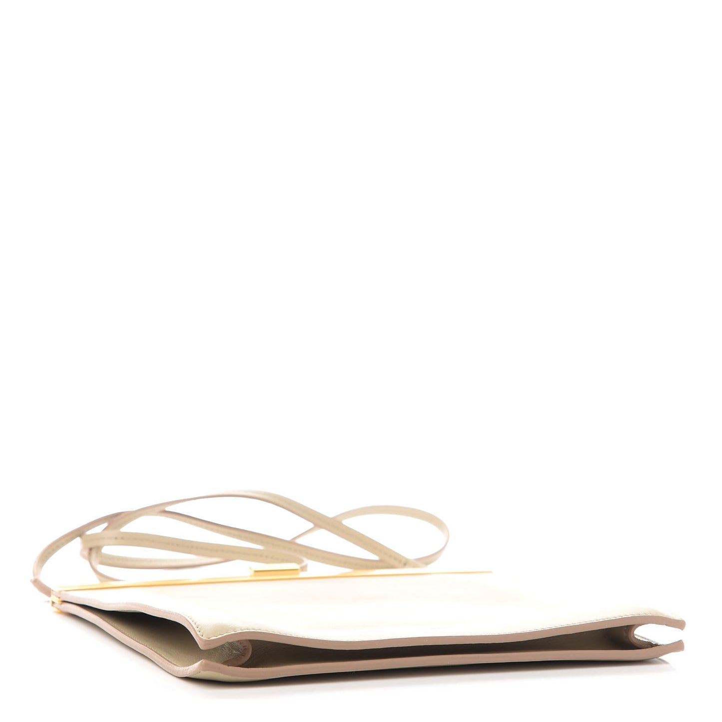 Smooth Calfskin Mini Clasp Bag Beige