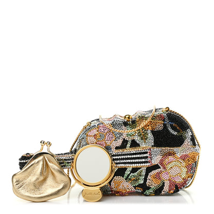 Judith Leiber Swarovski Crystal Minaudiere Violin Clutch Black Gold Multicolor 1 of 6