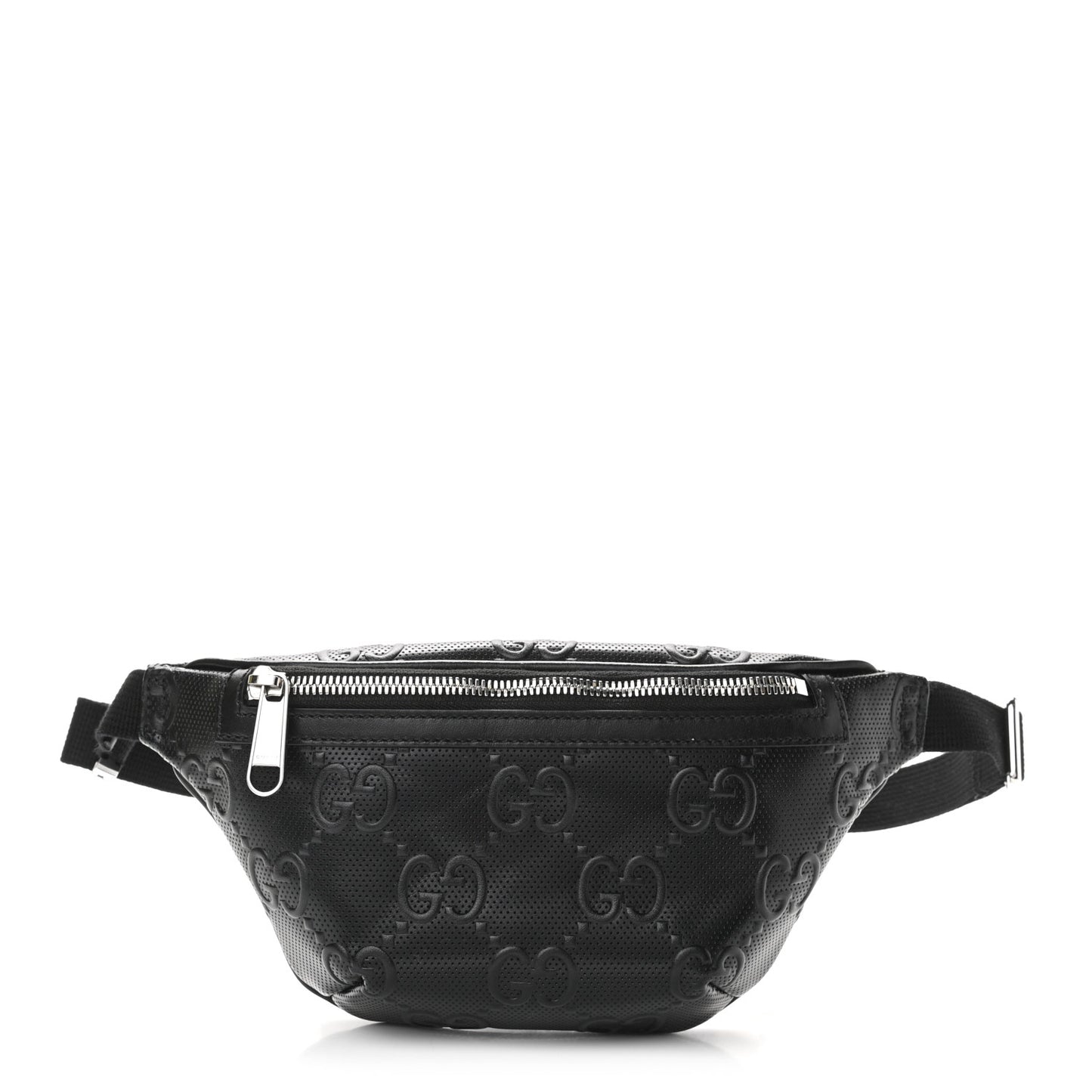 Calfskin GG Tennis Embossed Belt Bag Black